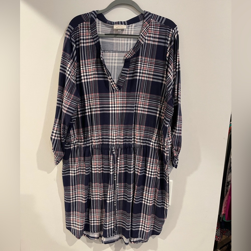 Bobbie Brooks Navy and White Plaid Tunic